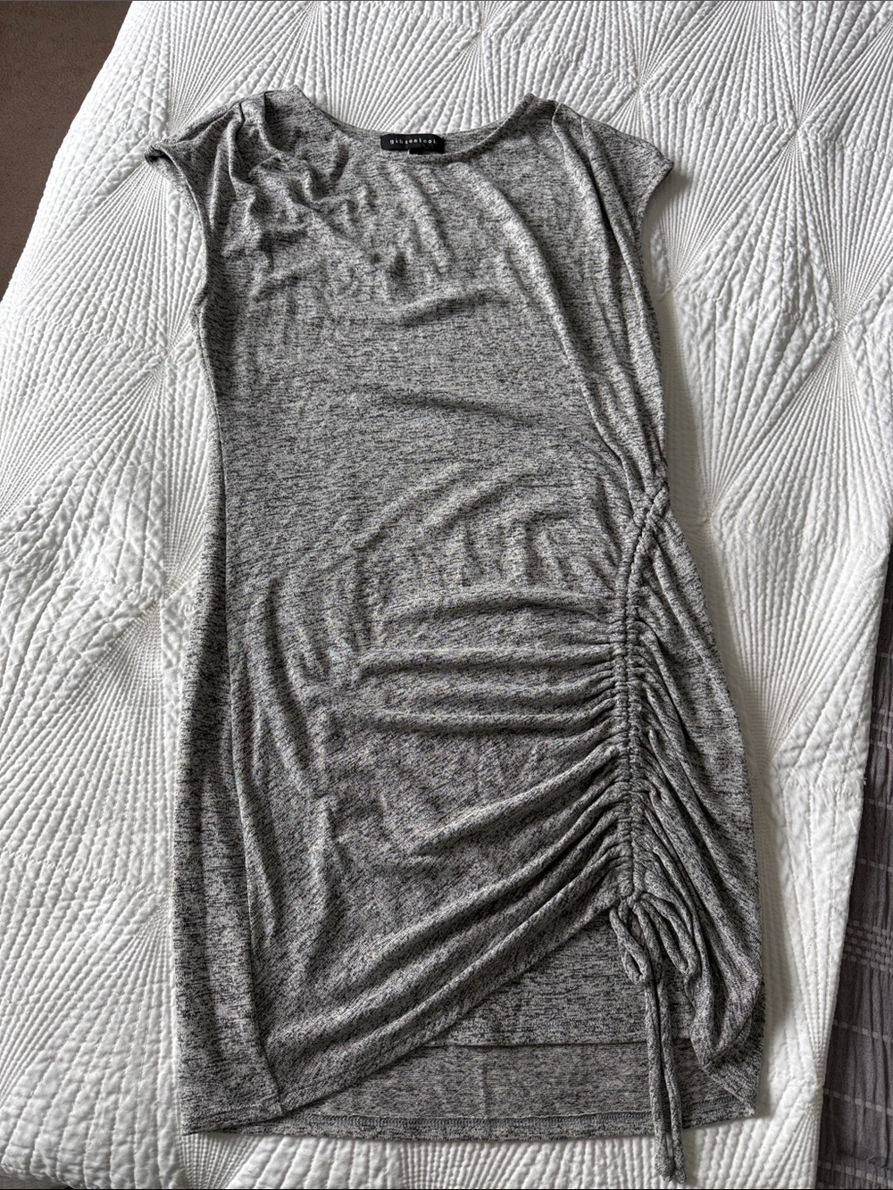 Ruched Side Grey Mini Dress by Gibsonlook